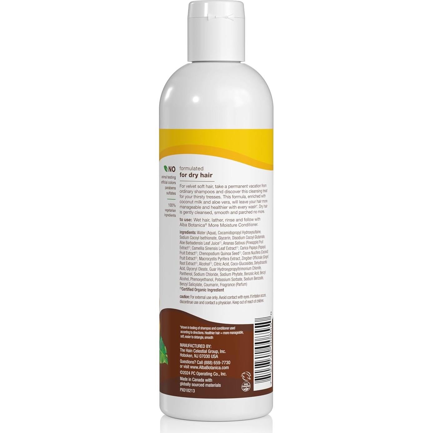 Champú Hidratante Alba Botanica Leche de Coco 355 ml