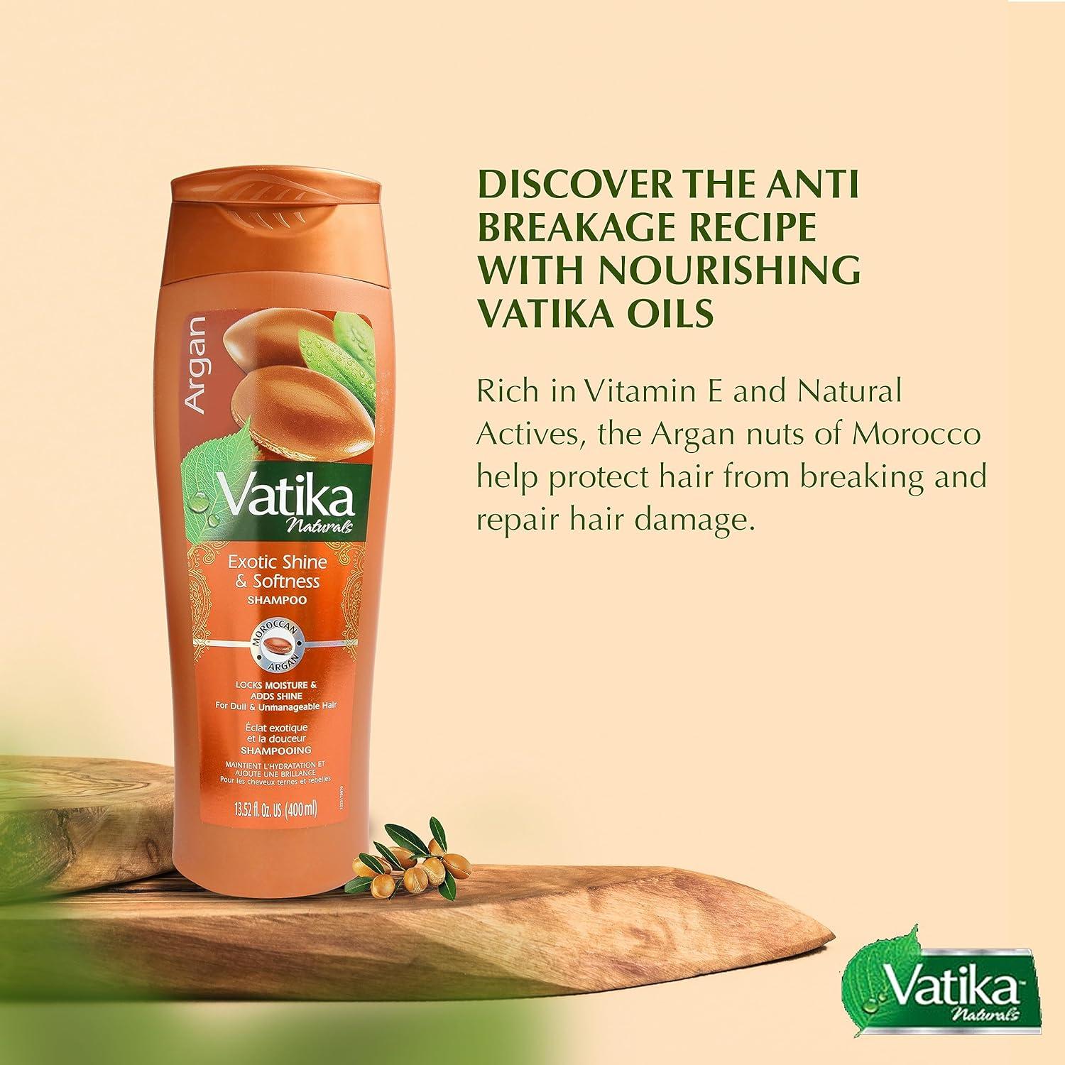 Champú Dabur Vatika Naturals 400ml - Hidratante Argán para Todo Cabello