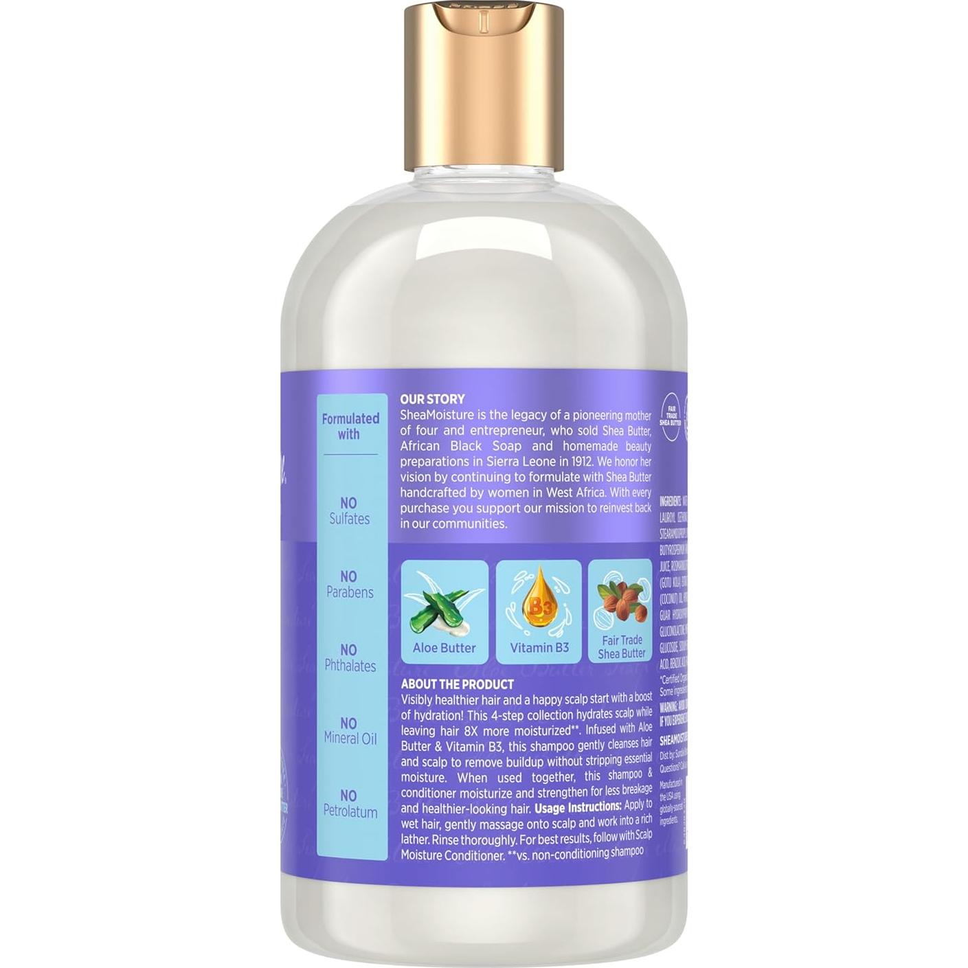 Champú Hidratante SheaMoisture 368.5 g - Manteca de Aloe y B3