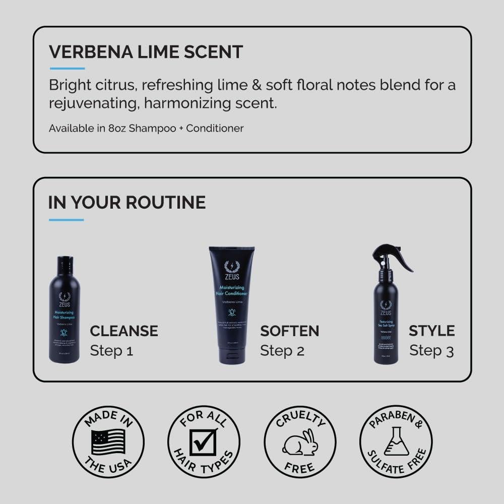 Conjunto de Lavado Hidratante ZEUS para Hombres - Champú y Acondicionador 226g