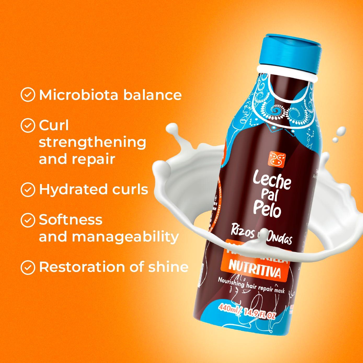 Mascarilla Nutritiva Leche Pal Pelo Rizos Afro 421.6 g