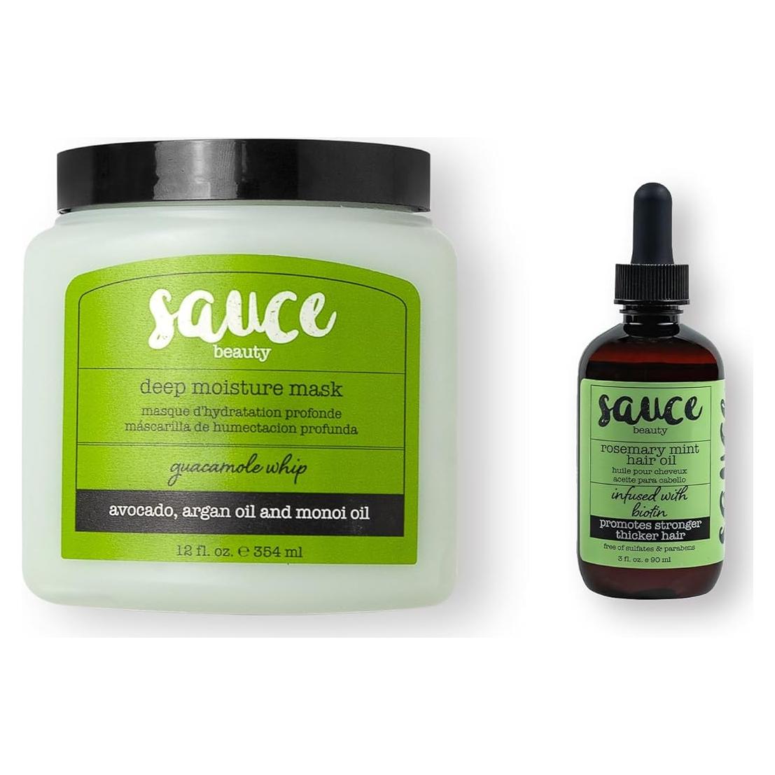 Máscara Capilar Guacamole Sauce Beauty + Aceite Romero Menta - Hidratación y Crecimiento