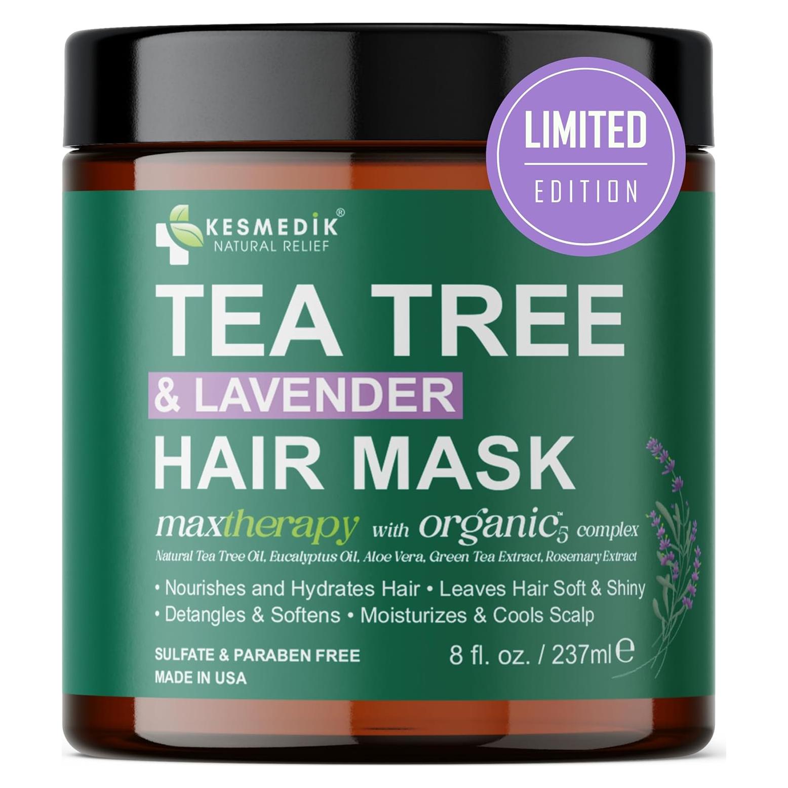 Mascarilla Hidratante de Árbol de Té Kesmedik 290g - Cabello Seco