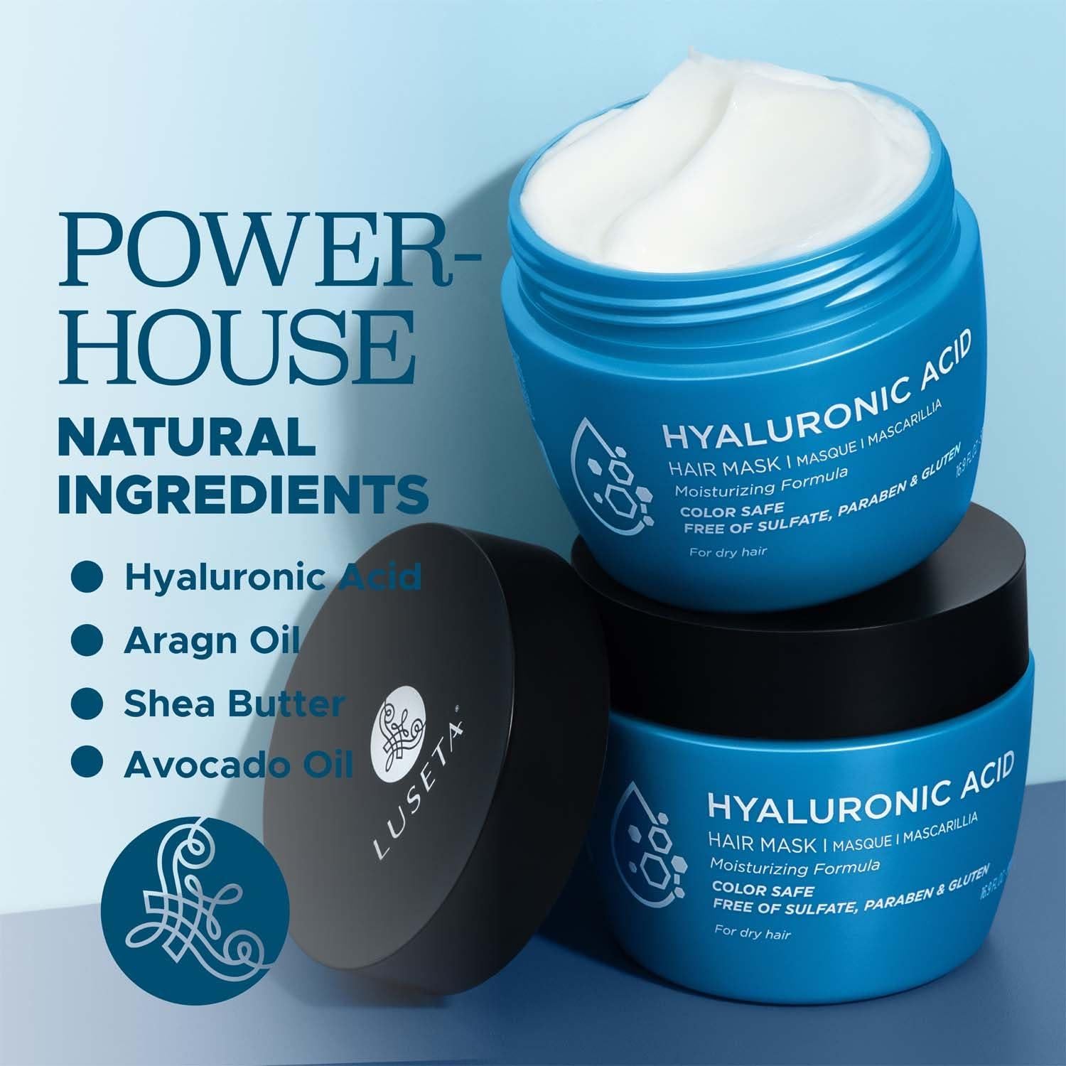 Mascarilla Capilar Hidratante Luseta 478.5g con Ácido Hialurónico