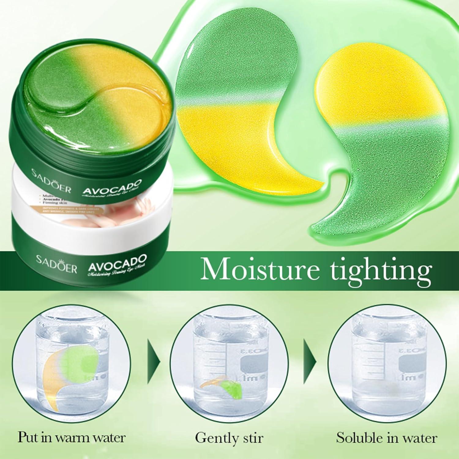 Parches para Ojos de Aguacate InfiniteRelax - 60 Pcs Hidratantes