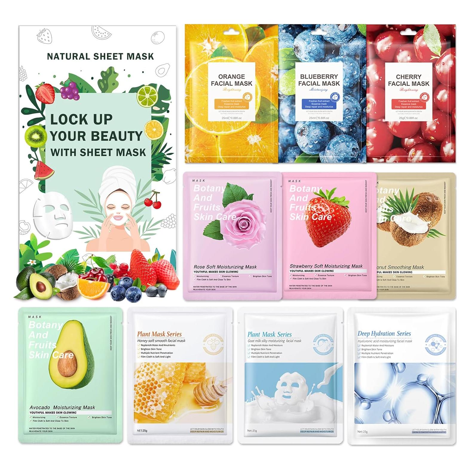 Set de 10 Mascarillas Faciales Hidratantes AOAZXBB para Niños