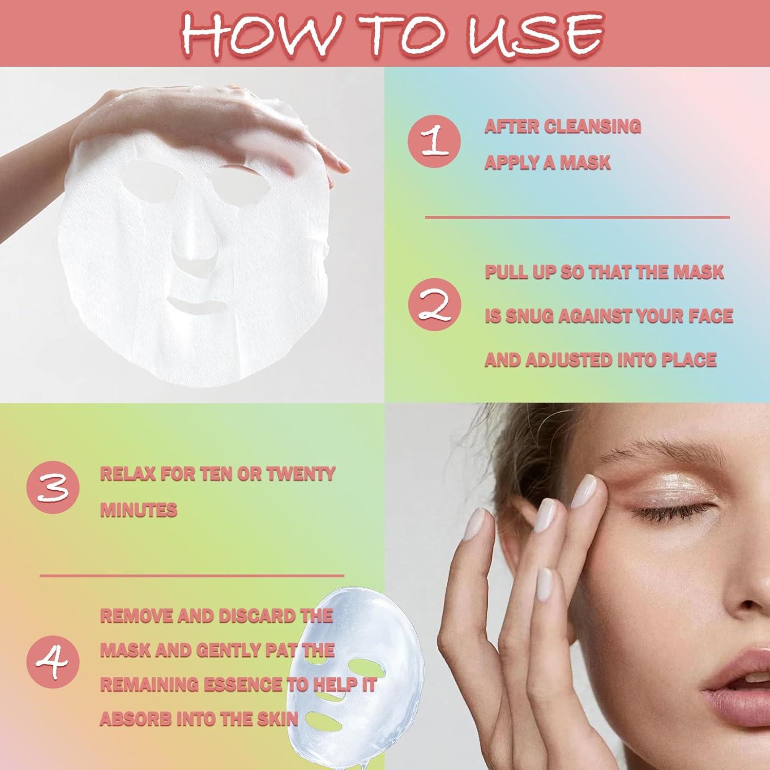 Set de 8 Mascarillas Faciales Hidratantes LJYBoBin - Todo Tipo de Piel