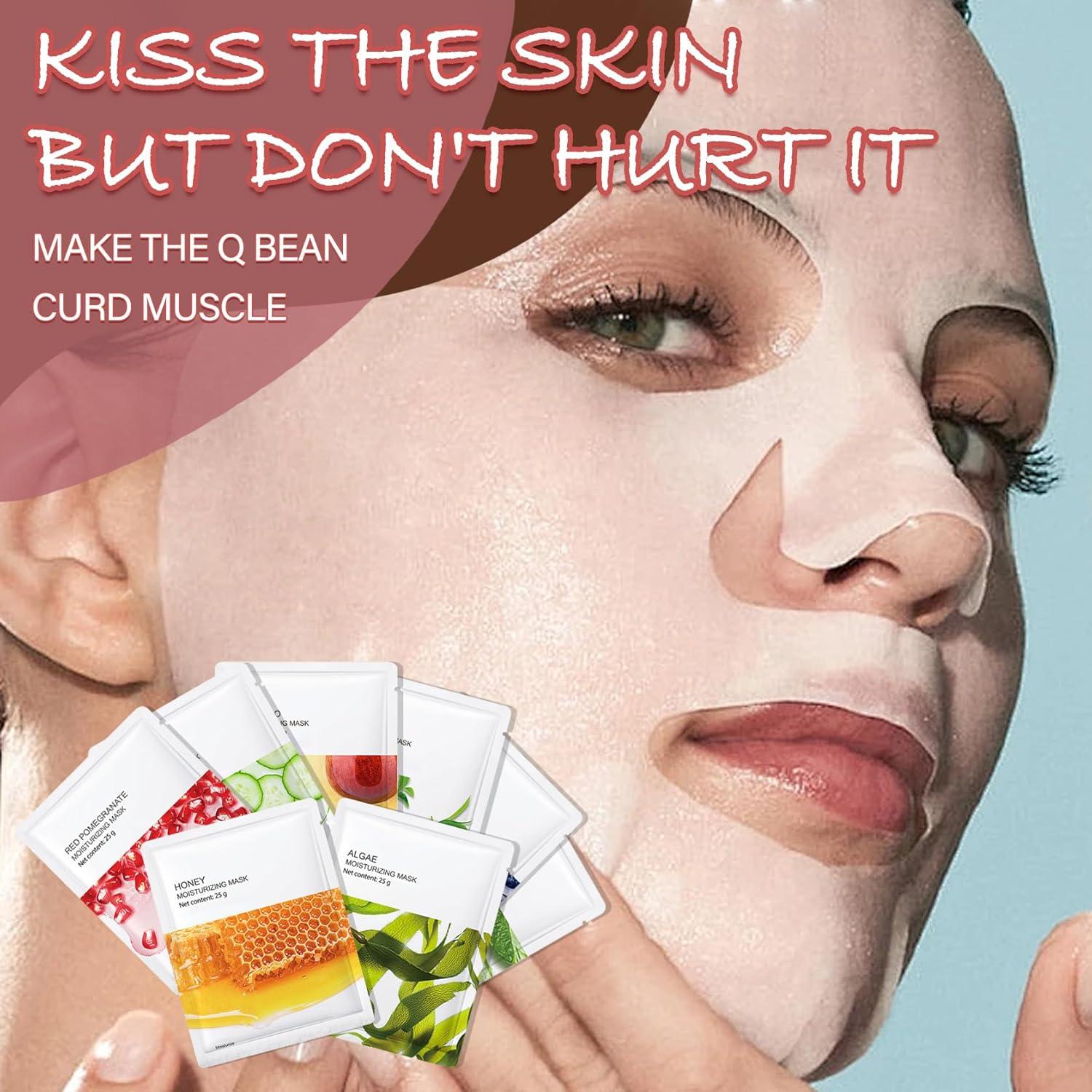 Set de 8 Mascarillas Faciales Hidratantes LJYBoBin - Todo Tipo de Piel