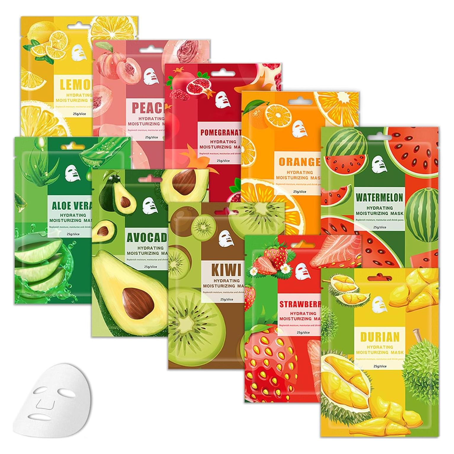 Mascarillas Faciales Hidratantes de Colágeno LXTTDABEN - 10 Piezas