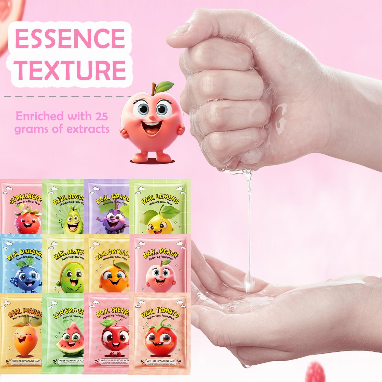 Set de 12 Máscaras Faciales ZARICS para Niños - Hidratación y Cuidado