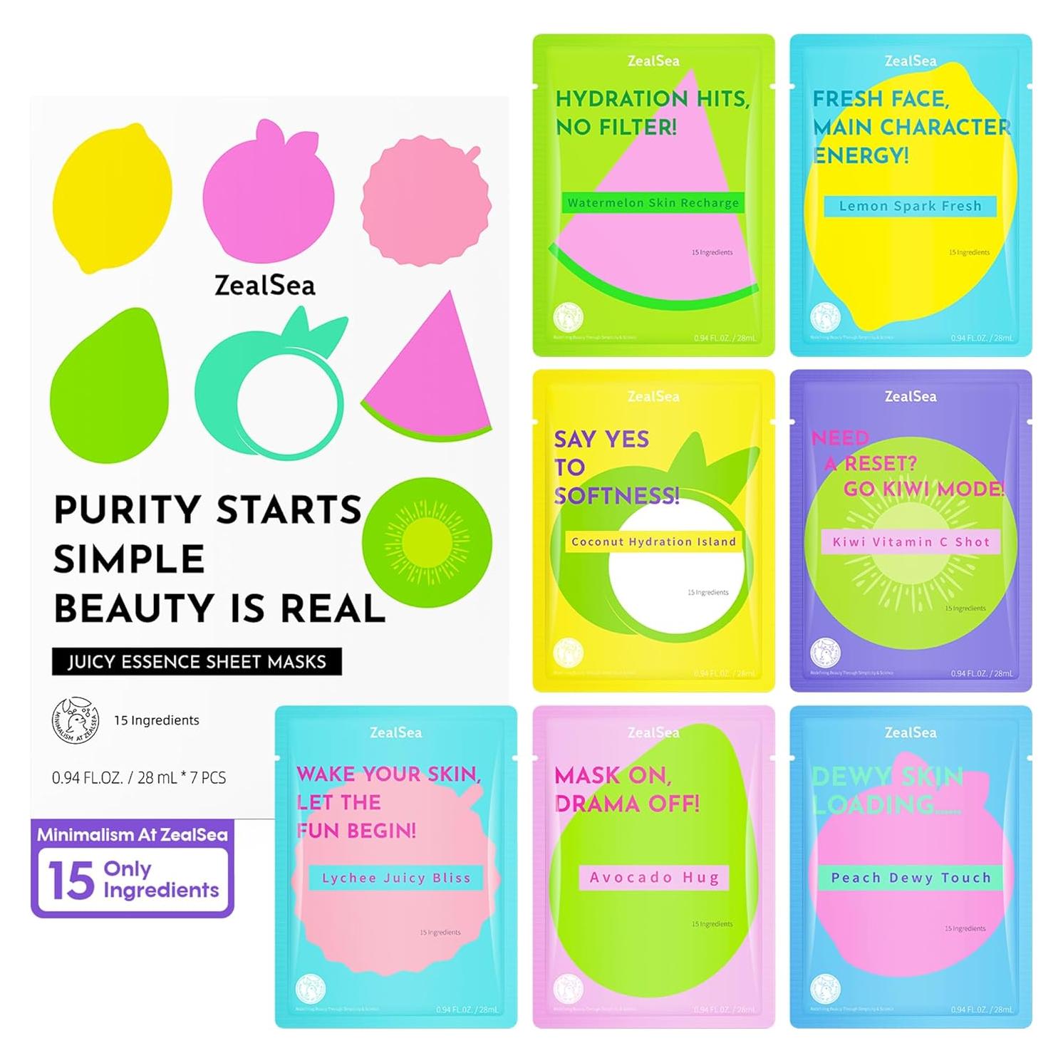 Mascarillas Faciales ZealSea 7Pack Hidratación Profunda