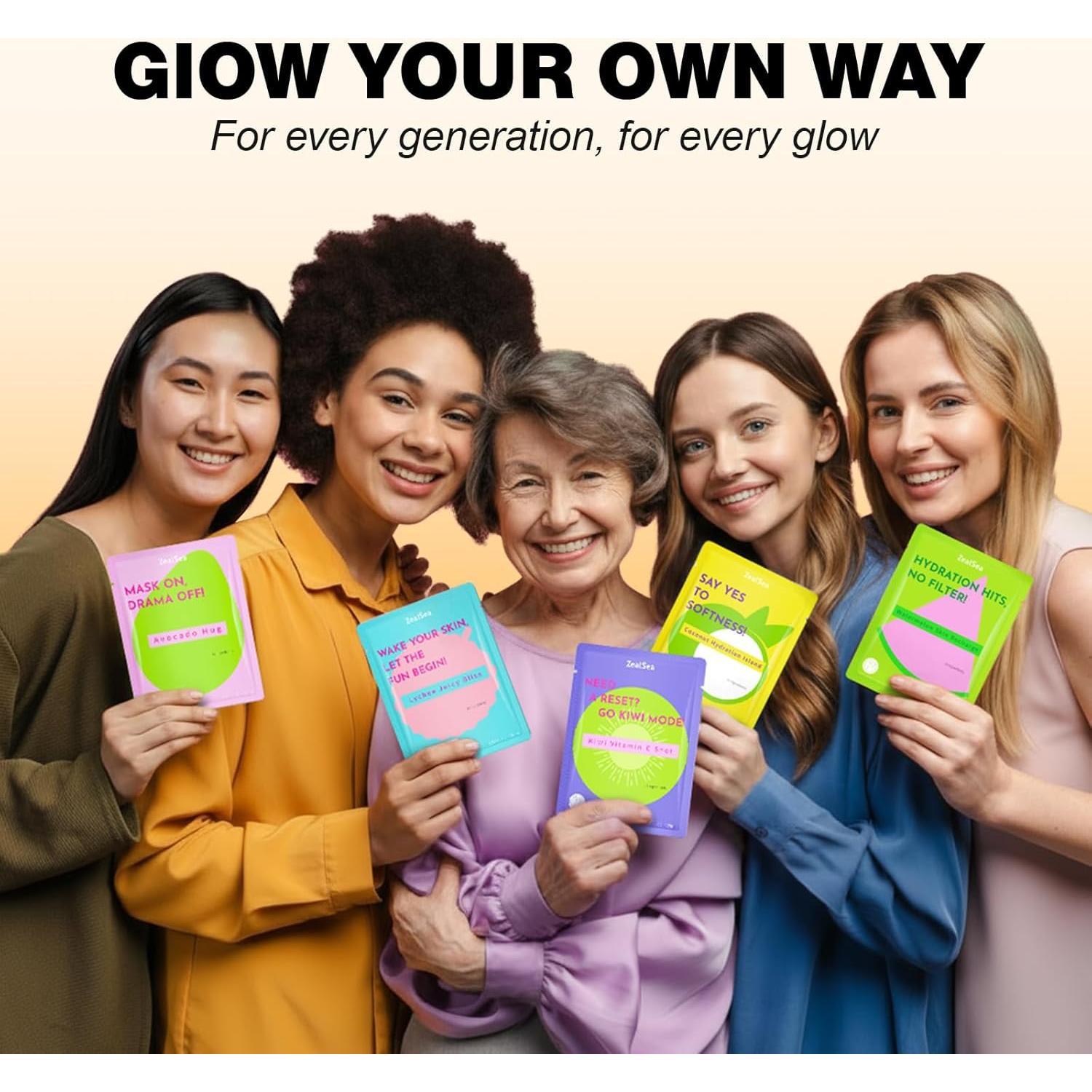 Mascarillas Faciales ZealSea 7Pack Hidratación Profunda