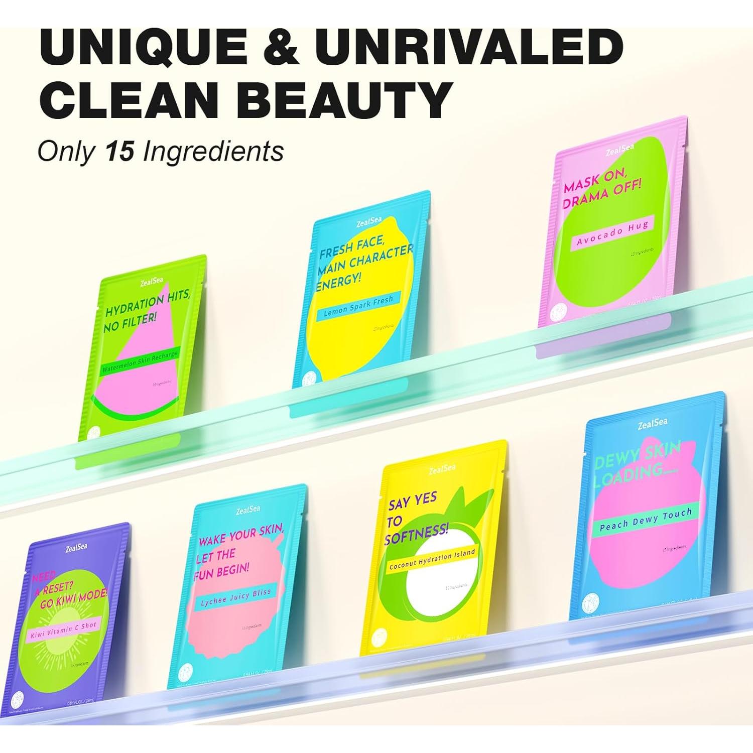 Mascarillas Faciales ZealSea 7Pack Hidratación Profunda