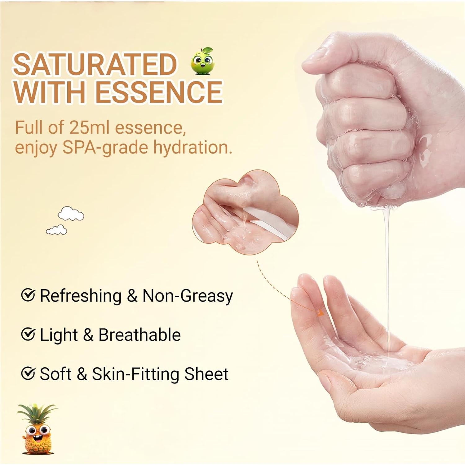 Mascarillas Faciales Erinde 14 Piezas Frutas Hidratantes