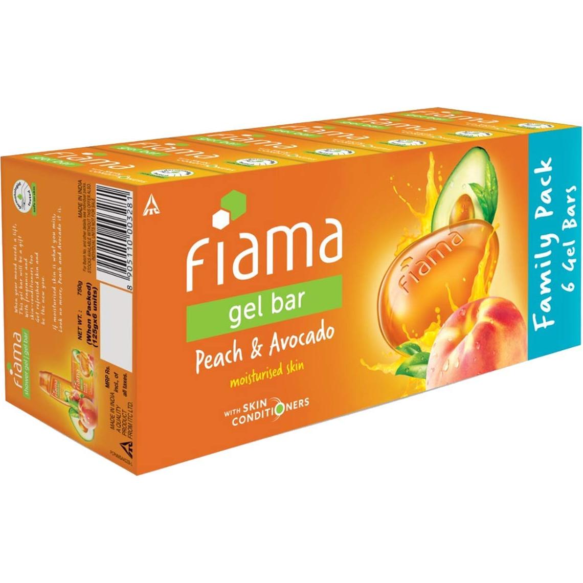 Gel de Jabón Fiama Di Wills Durazno y Aguacate 125g - Paquete de 6