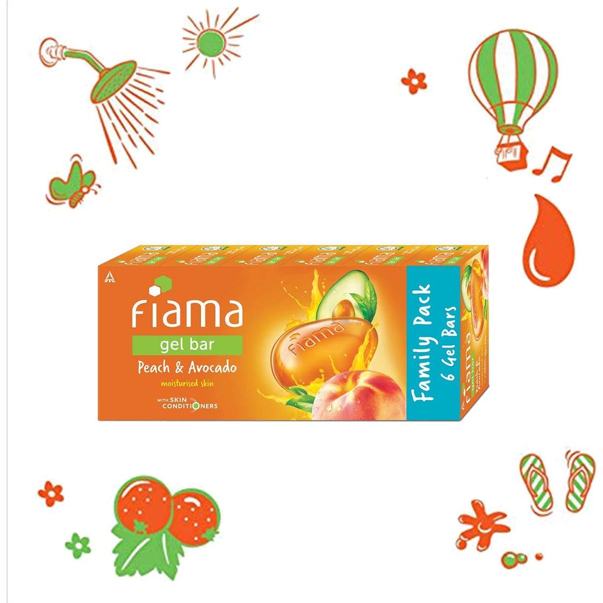 Gel de Jabón Fiama Di Wills Durazno y Aguacate 125g - Paquete de 6