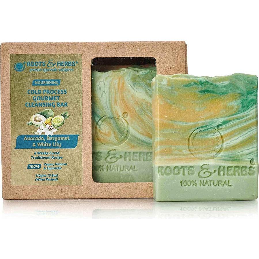 Jabón Natural Ayurvédico Raíces y Hierbas 100g - Aguacate, Bergamota