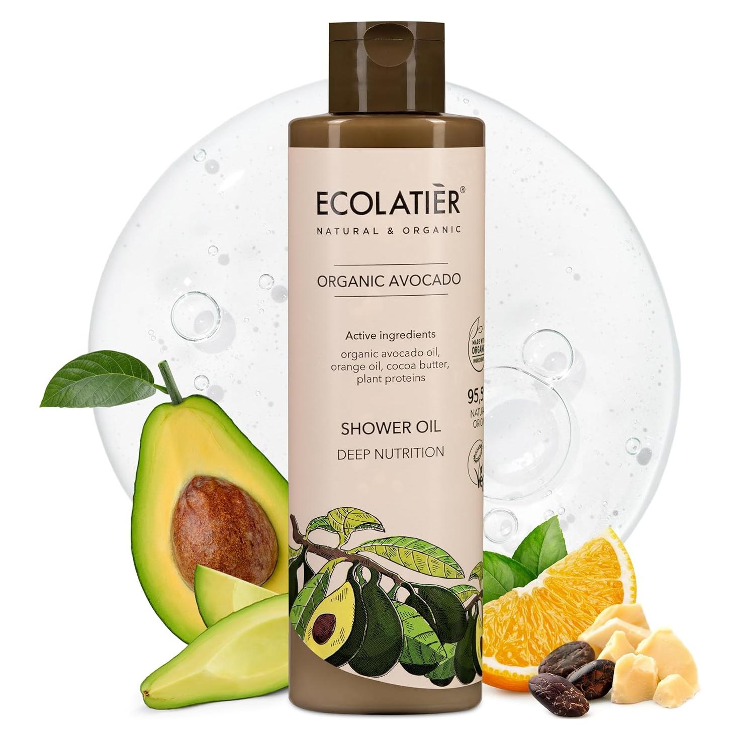 Gel de Ducha Hidratante ECOLATIER Aceite de Aguacate 250 ml
