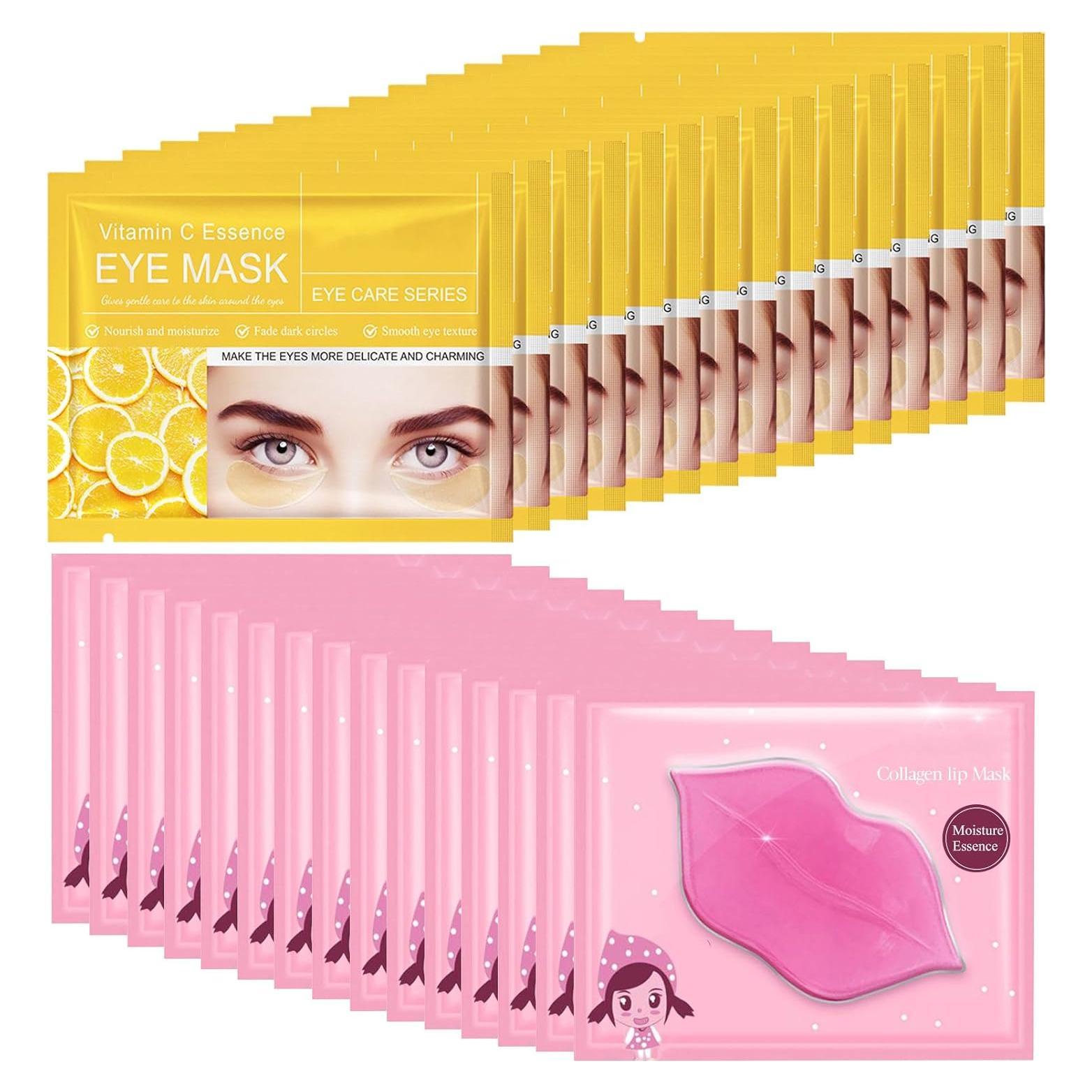 30 Pares de Mascarillas Hidratantes para Labios y Ojos Felico