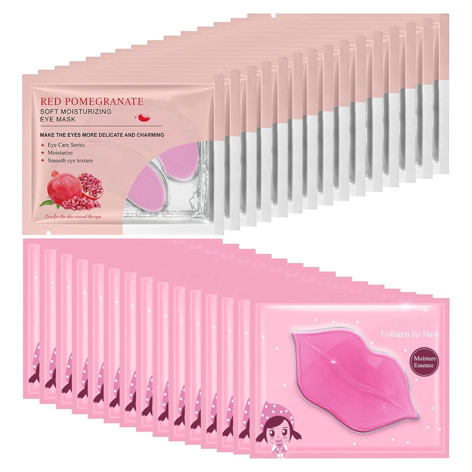 30 Piezas Mascarillas Hidratantes Labios y Ojos Felico