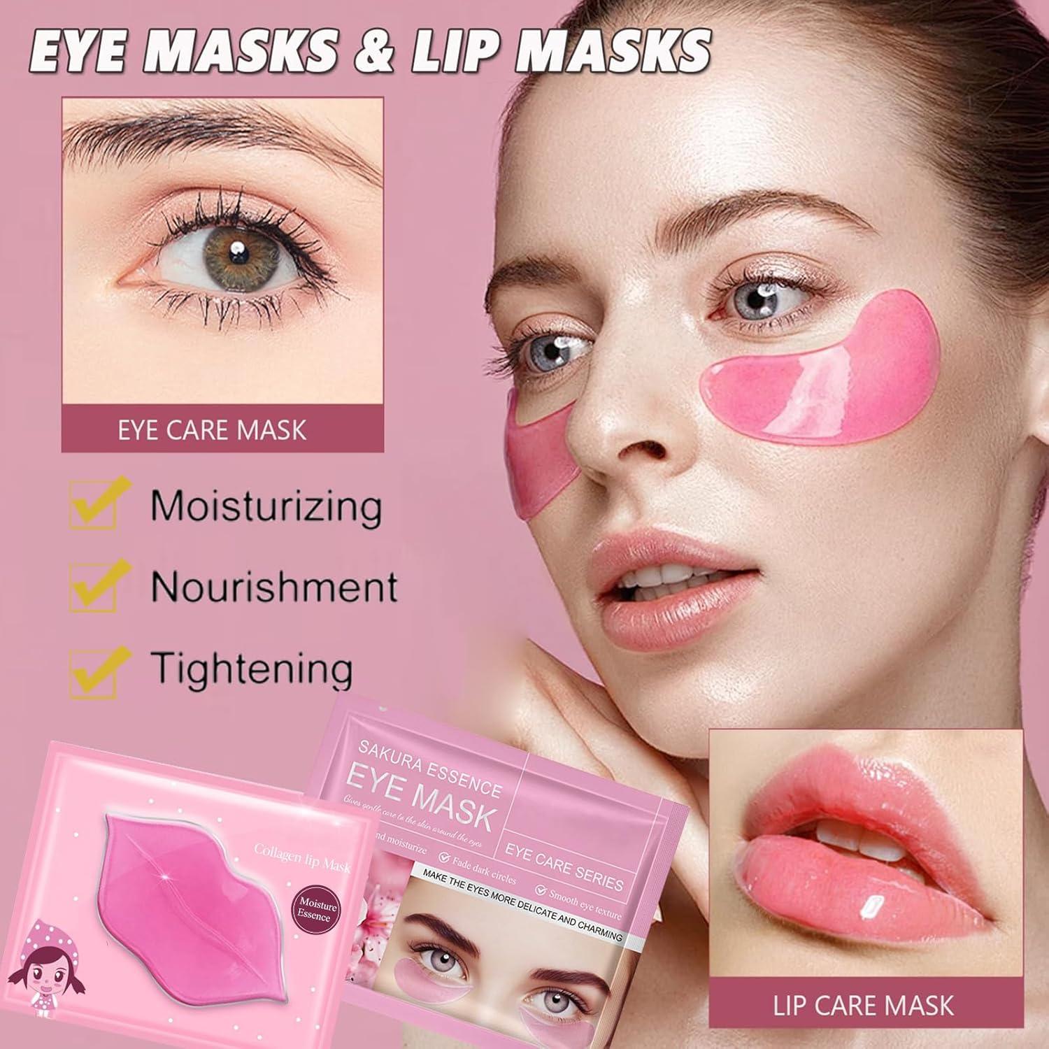 30 Piezas Mascarillas Hidratantes Labios y Ojos Felico