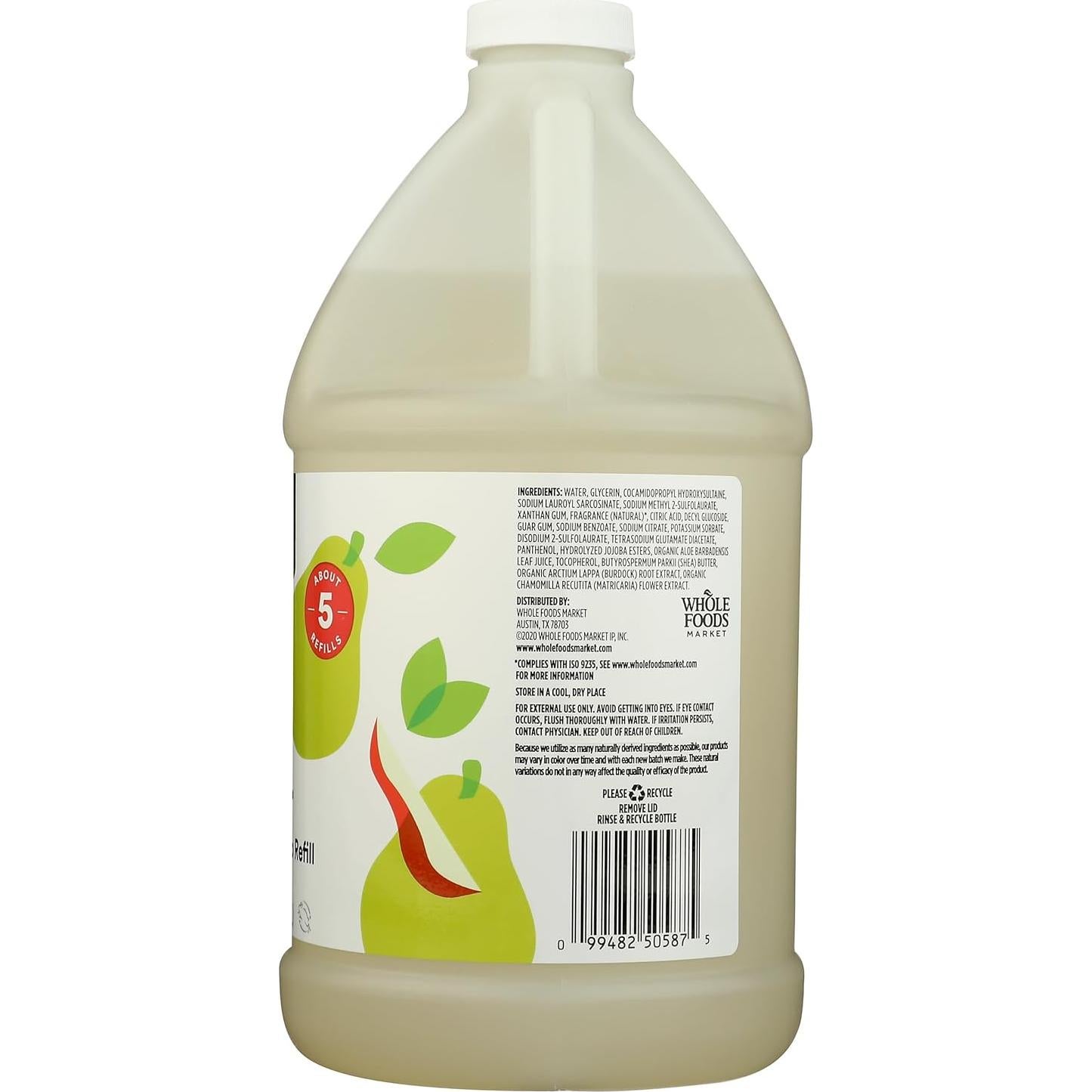 Jabón de Manos Líquido 365 Whole Foods Pera Anjou 1.89L