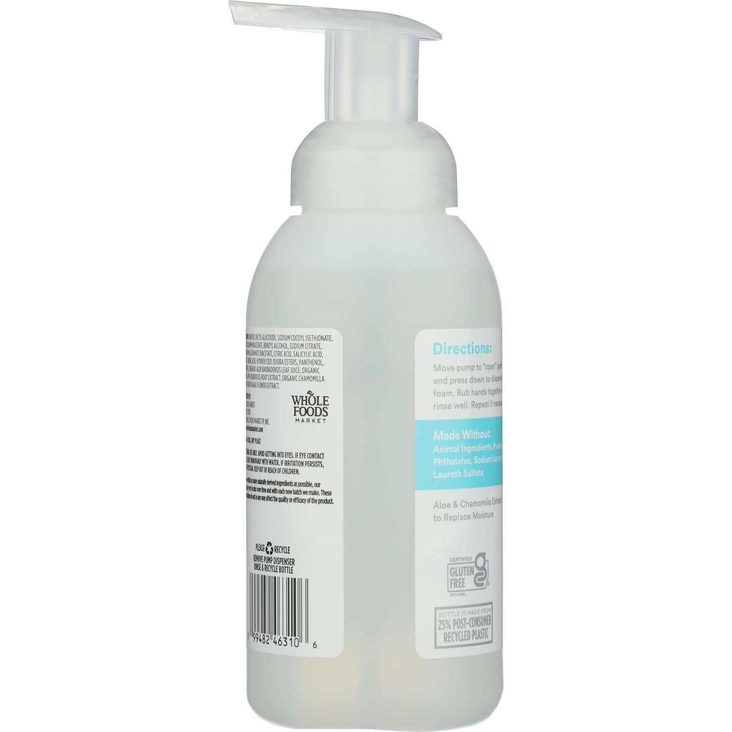 Jabón de Manos Espumoso 365 Whole Foods 355 ml Sin Fragancia