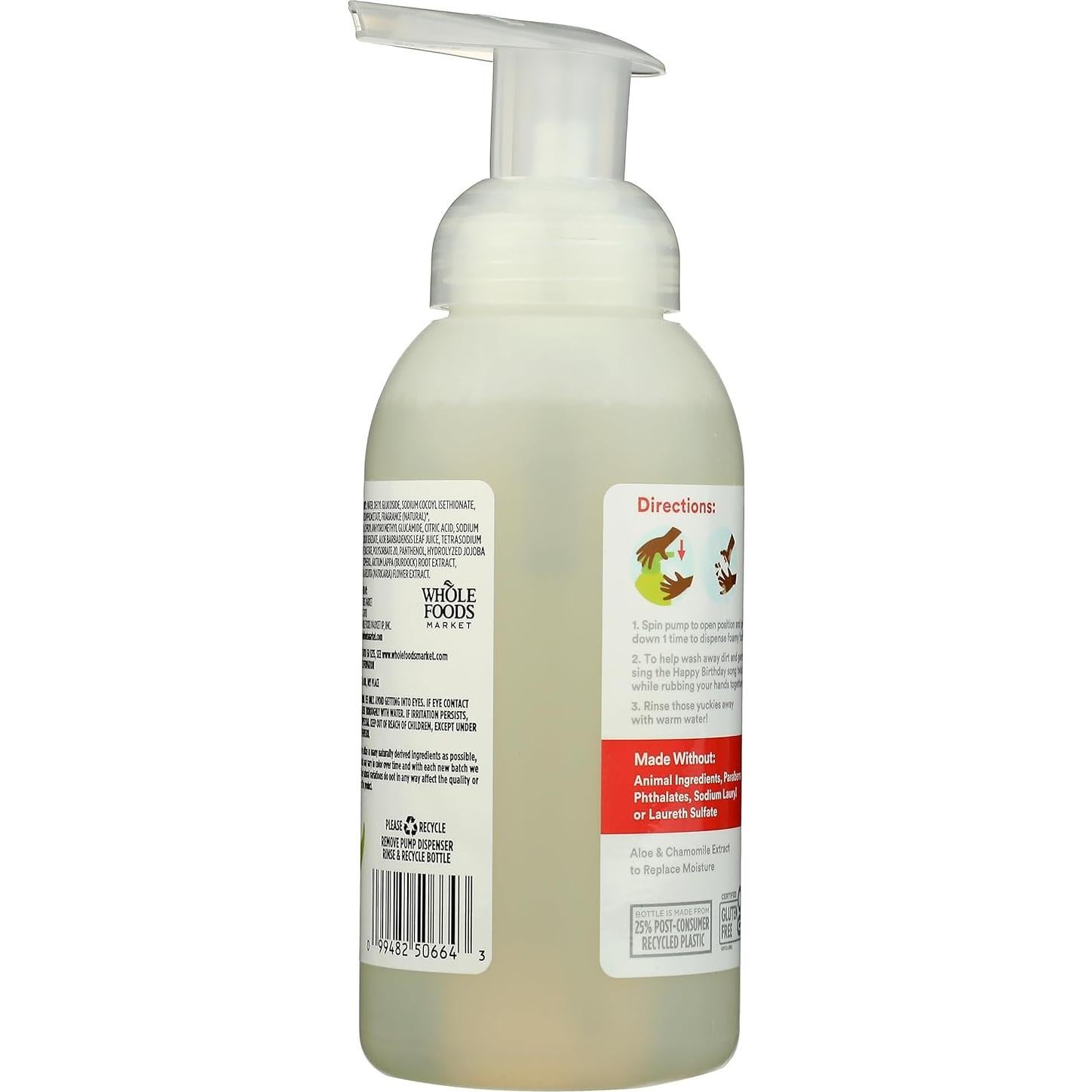 Jabón de Manos Espumoso 365 Whole Foods 354 ml Manzana