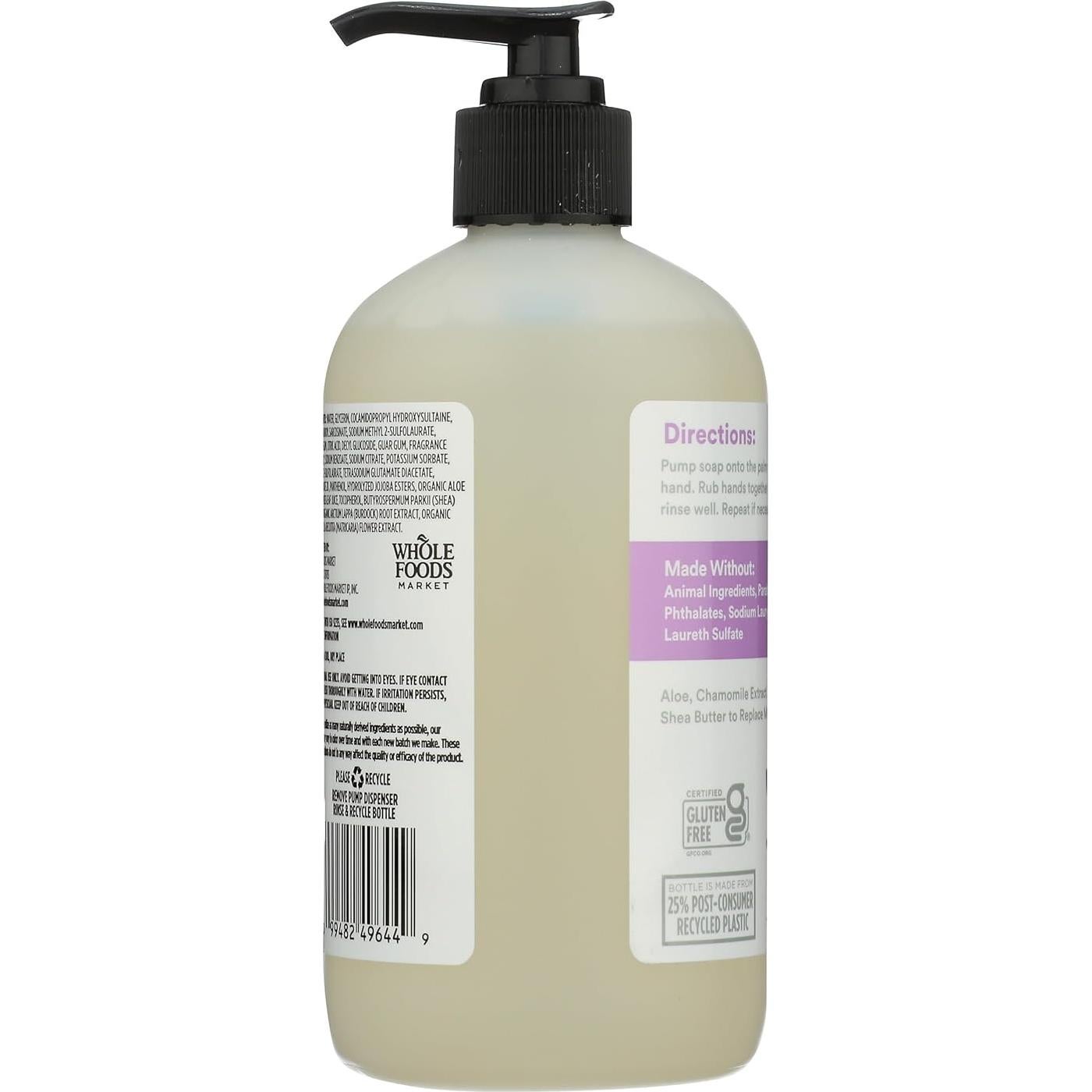 Jabón Líquido para Manos 365 Whole Foods Lavanda 369.5 ml