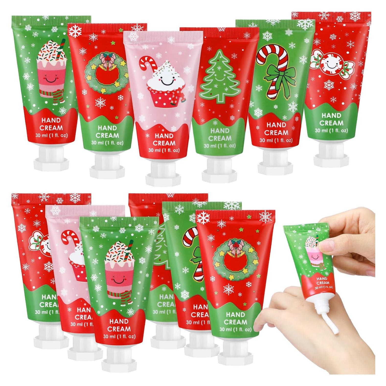Set de 12 Cremas de Manos Hidratantes Loopeer Navidad 30ml