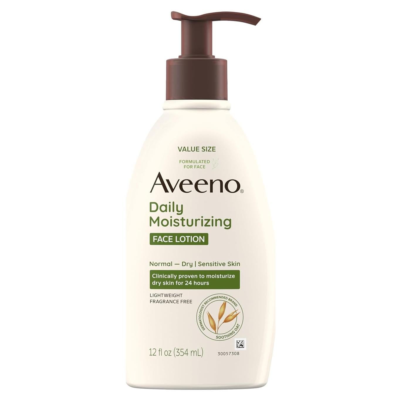 Loción Facial Hidratante Diaria Aveeno 354.88 ml Piel Sensible