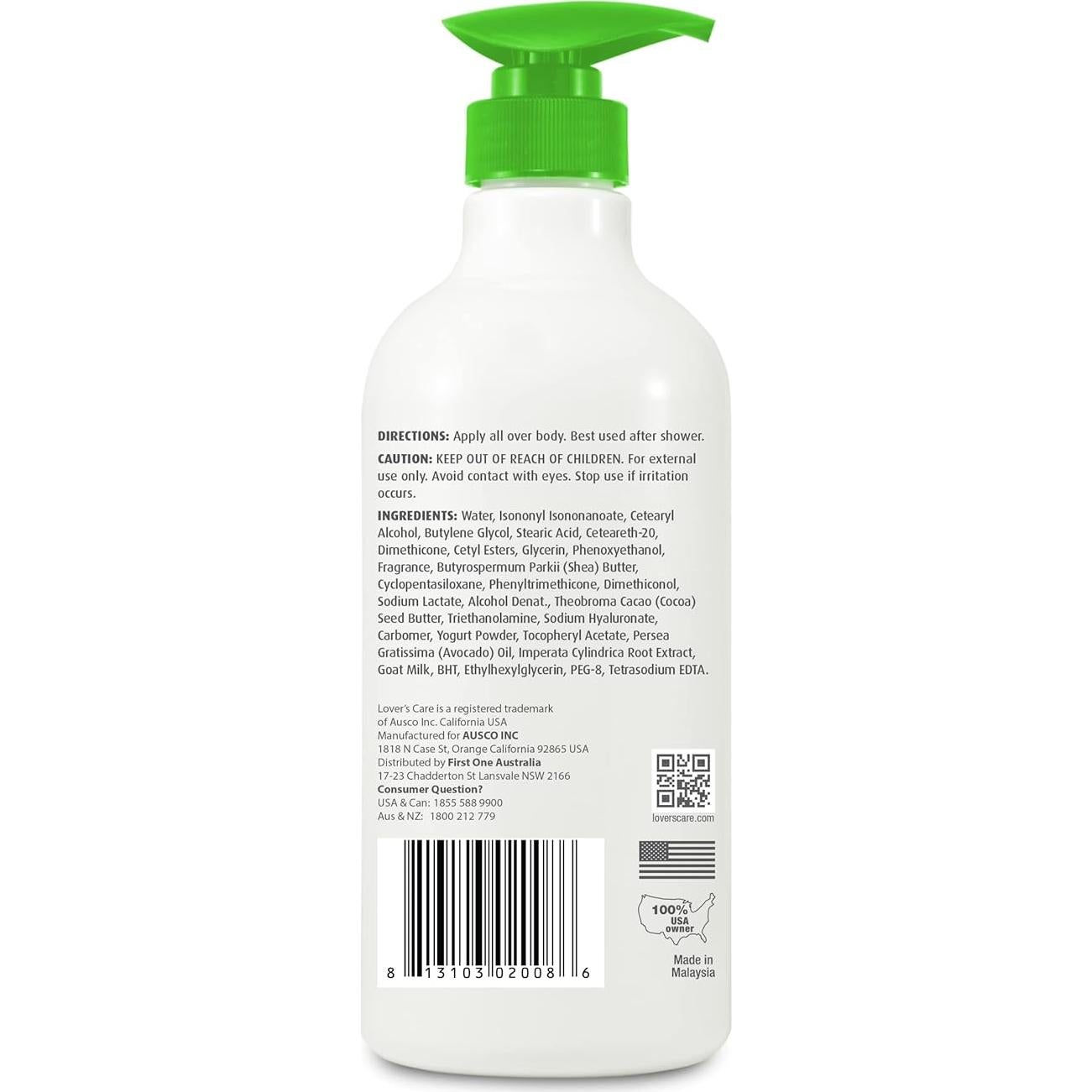 Loción Corporal de Leche de Cabra Lover's Care 800ml Aguacate