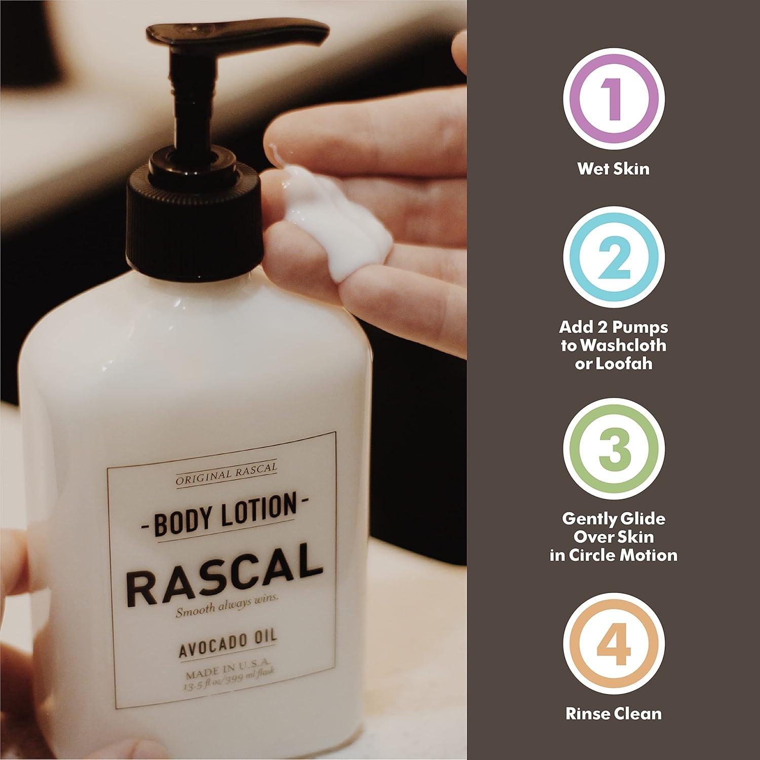 Loción Corporal Rascal para Hombres - Aceite de Aguacate y Jojoba 376 g