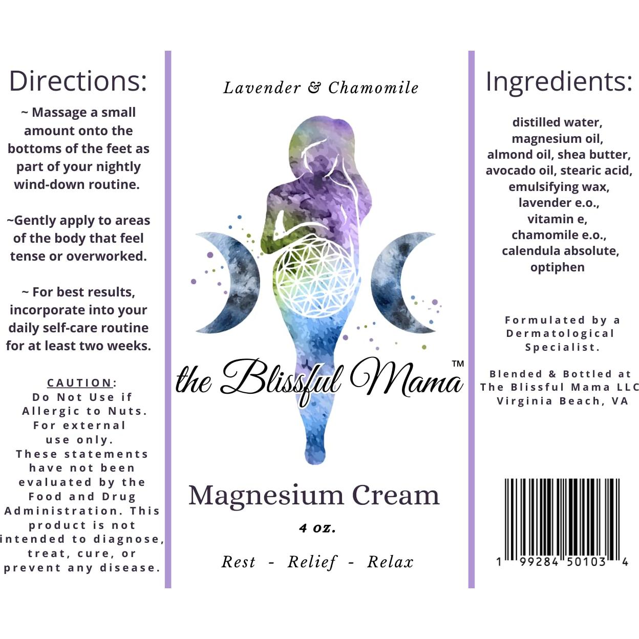 Crema Corporal de Magnesio Blissful Mama 118ml - Relajante