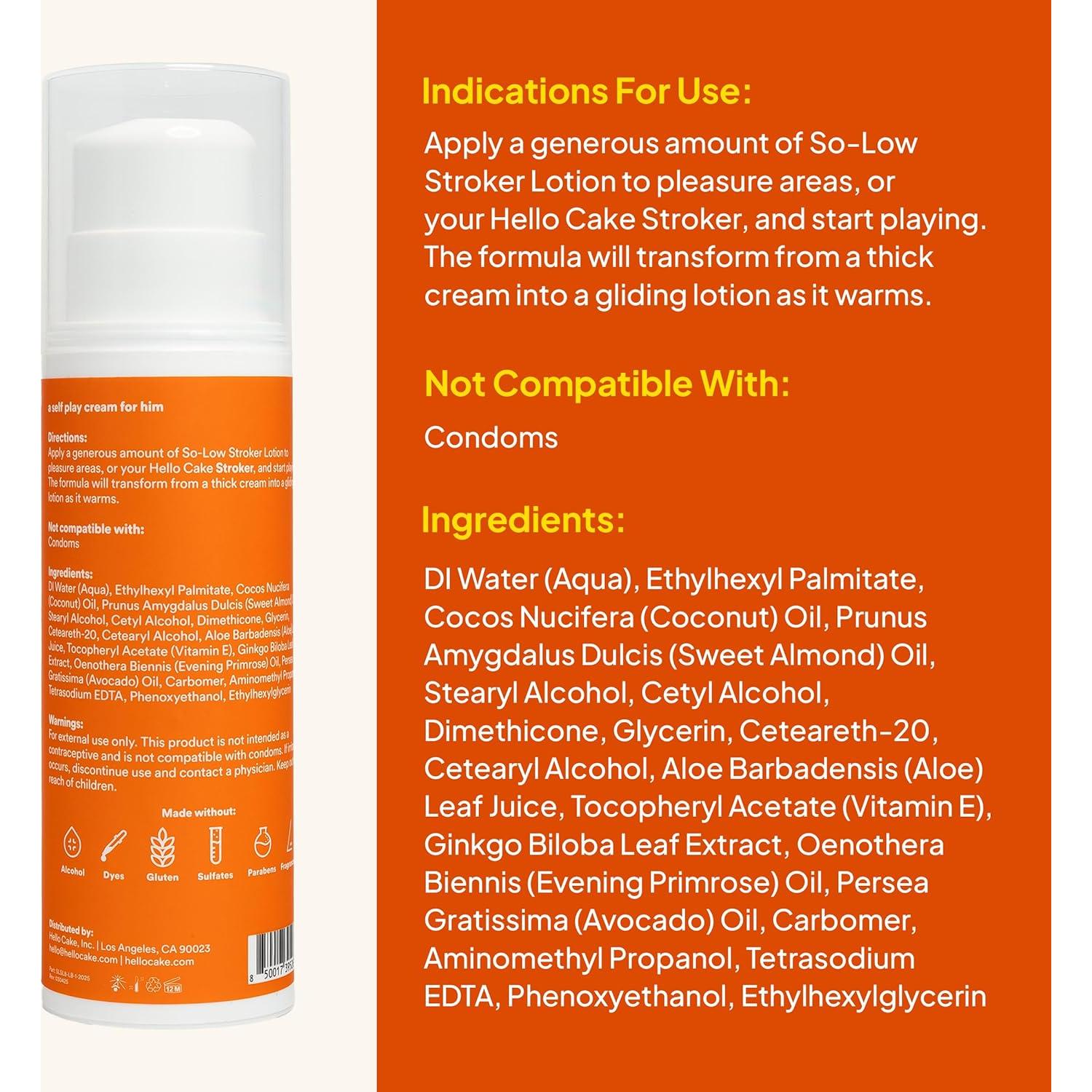 Crema Stroker So-Low Cake 236.6 ml - Hidratante Natural para Hombres