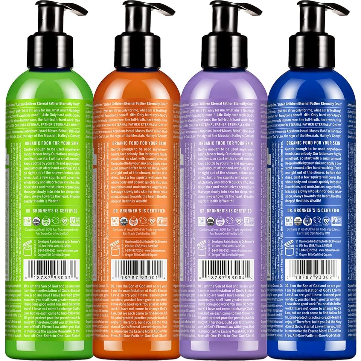 Loción Orgánica Dr. Bronner's 4 Variedades 236 ml Hidratante