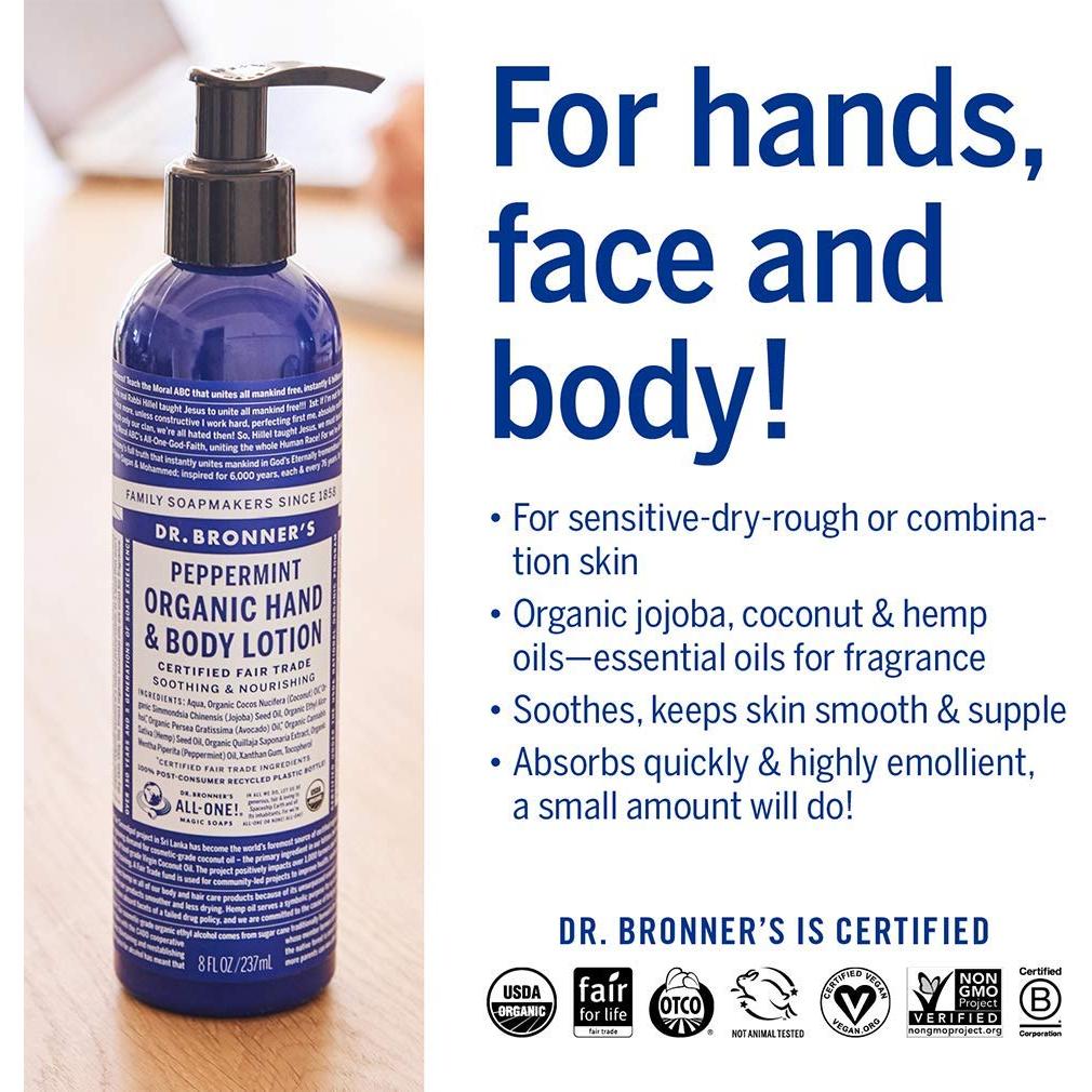 Loción Orgánica Dr. Bronner's 4 Variedades 236 ml Hidratante