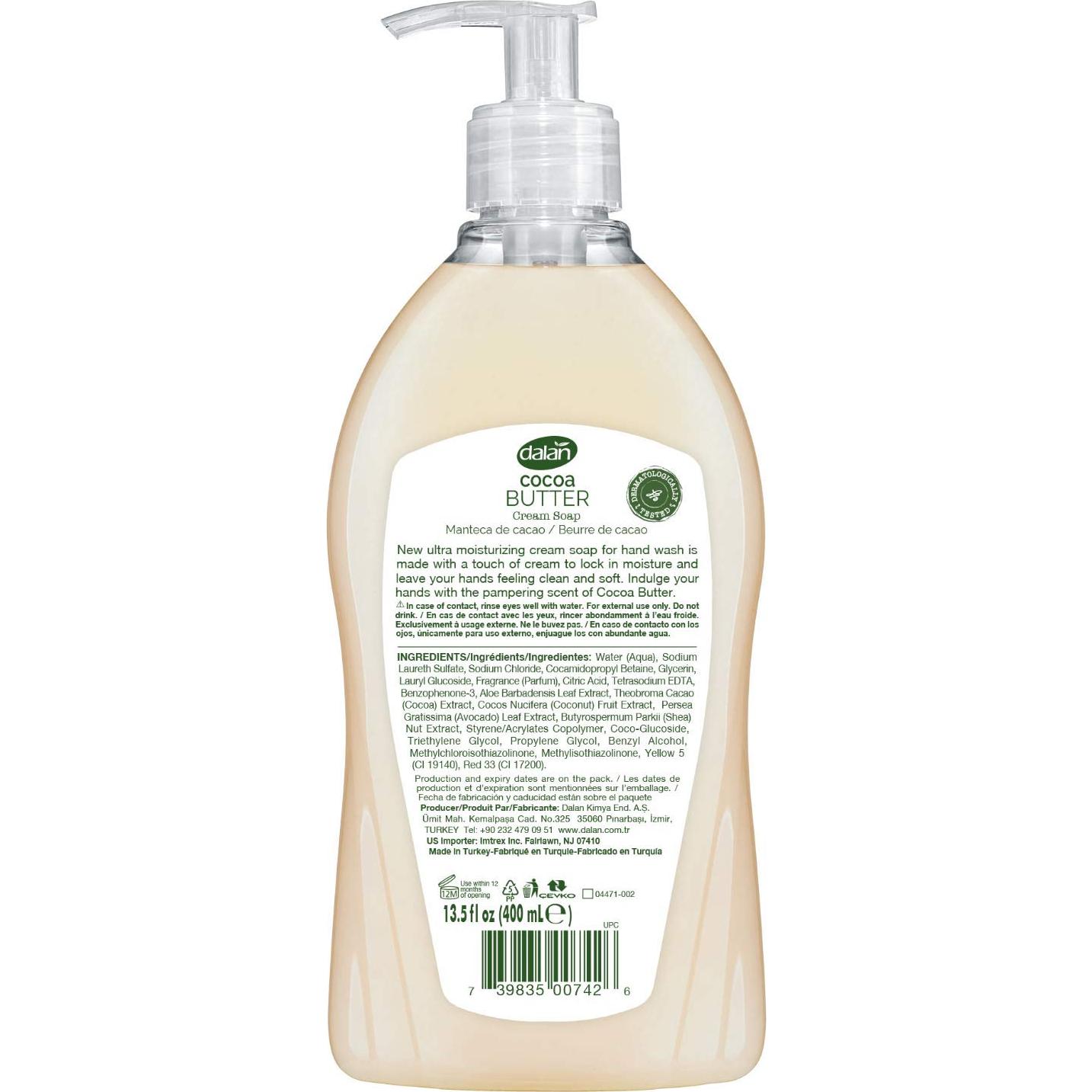 Crema Jabón Líquido Ultra Hidratante Dalan 400 mL Manteca Cacao