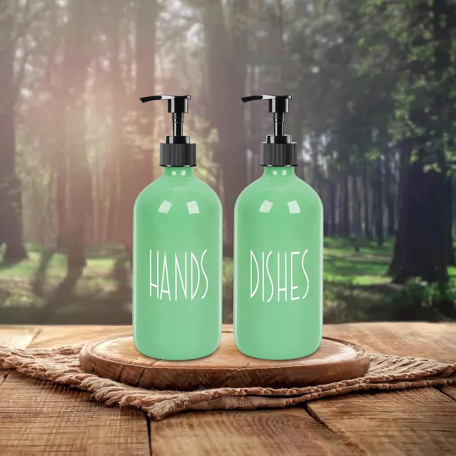 Dispensador de Jabón de Vidrio Ulable 0.59 kg Verde Aguacate