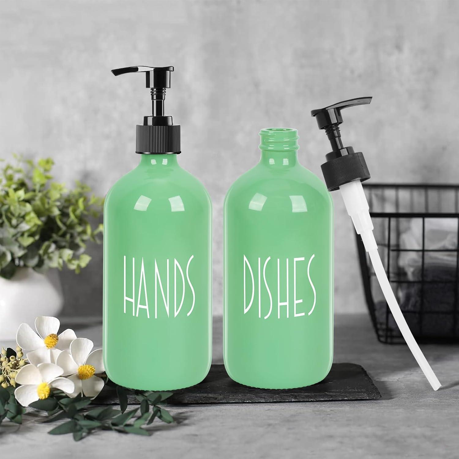 Dispensador de Jabón de Vidrio Ulable 0.59 kg Verde Aguacate