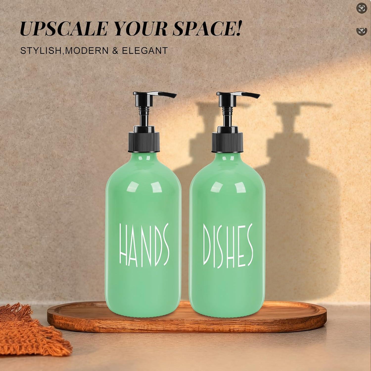 Dispensador de Jabón de Vidrio Ulable 0.59 kg Verde Aguacate