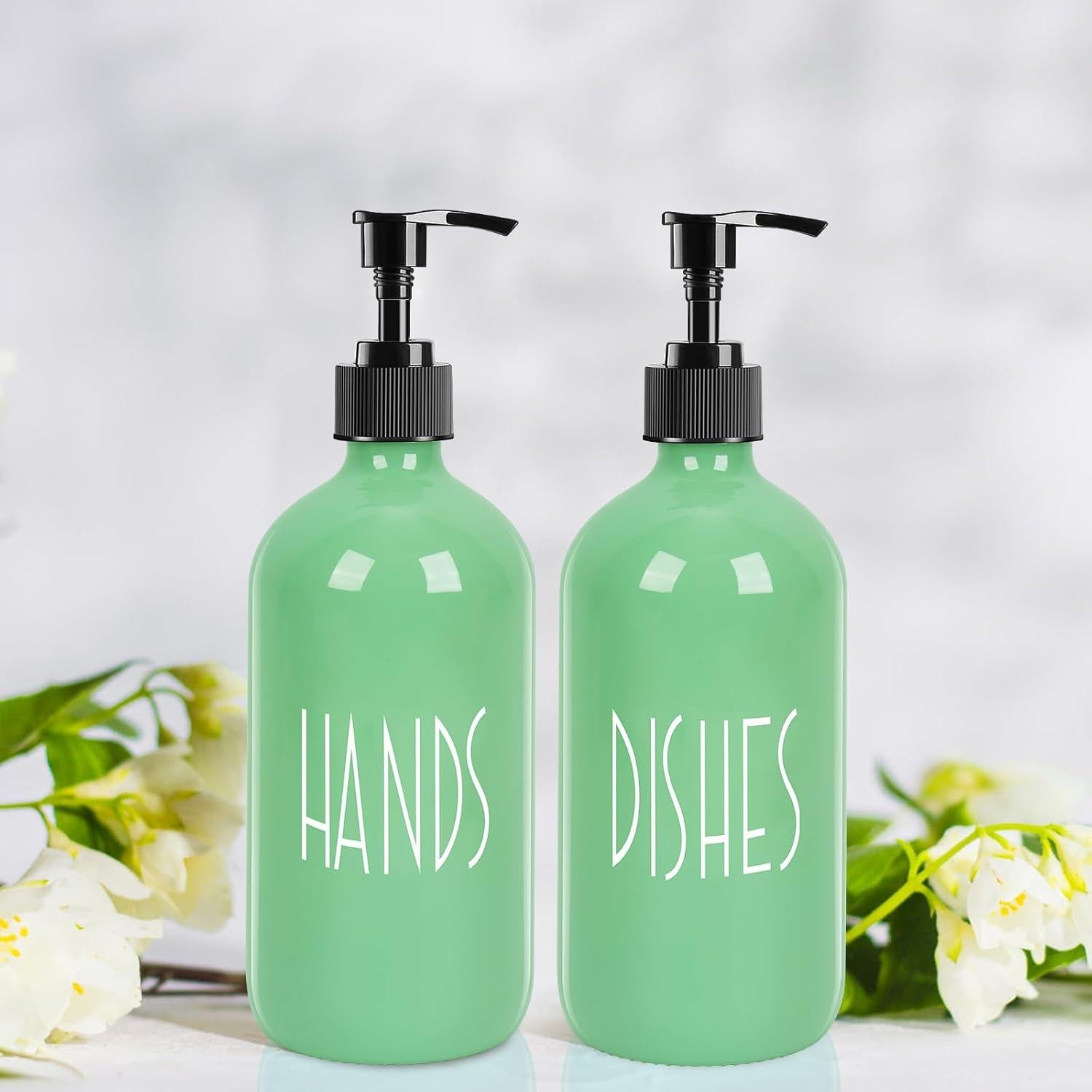 Dispensador de Jabón de Vidrio Ulable 0.59 kg Verde Aguacate