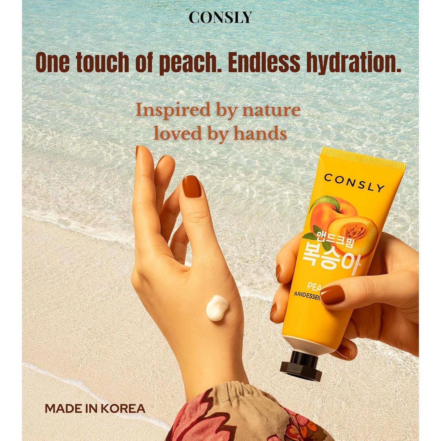 Crema Hidratante para Manos Consly 100 ml - Cuidado Coreano Durazno