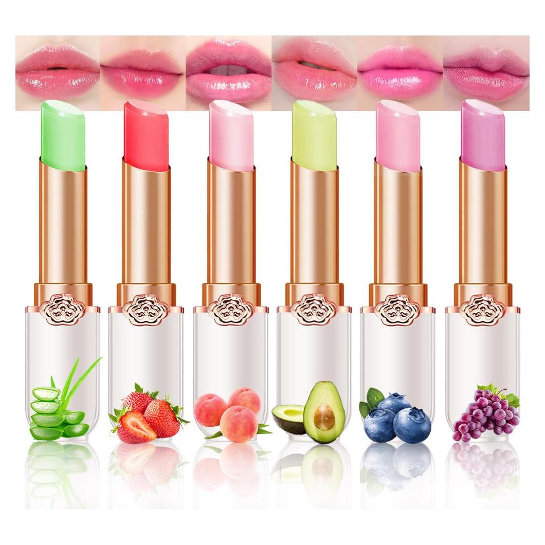 BINGBRUSH Pintalabios Hidratante Cambia de Color 6Pcs Set