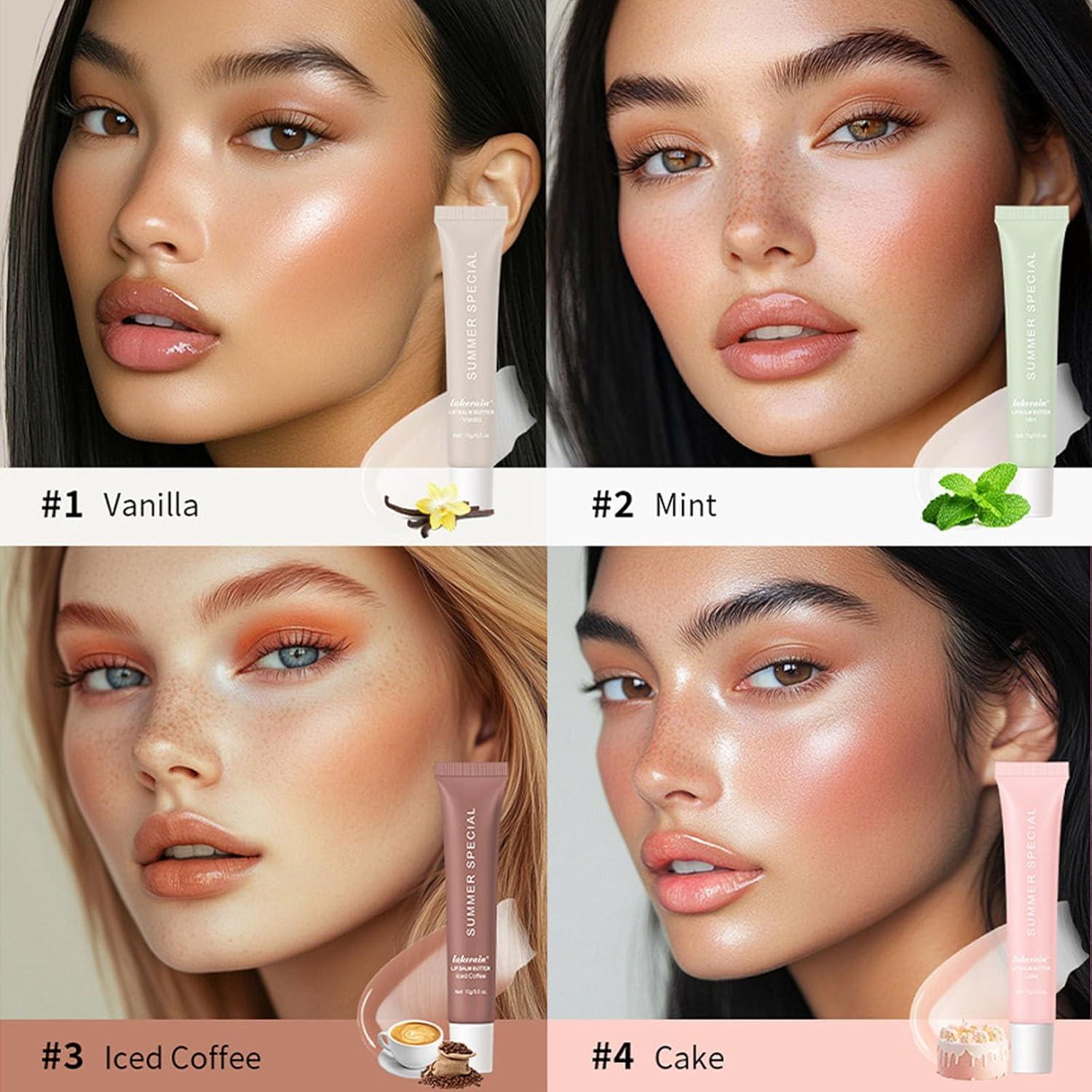 Set de 4 Bálsamos Labiales Hidratantes ARCHIDATE - Vainilla, Menta, Café, Pastel