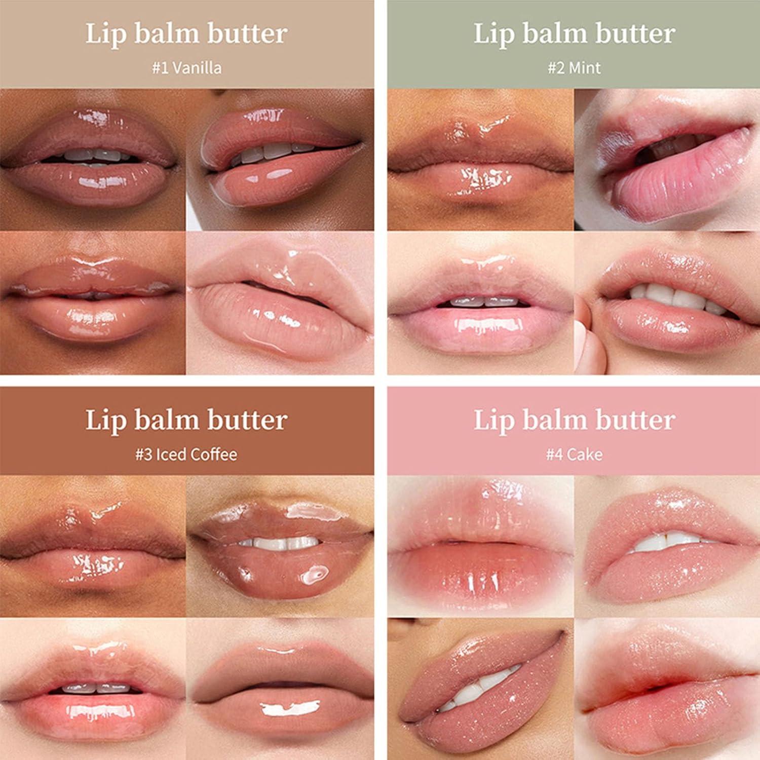 Set de 4 Bálsamos Labiales Hidratantes ARCHIDATE - Vainilla, Menta, Café, Pastel