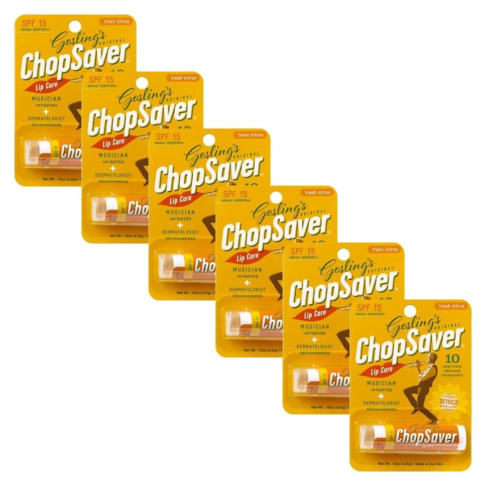 Bálsamo Labial Natural ChopSaver SPF 15 - 6 Unidades