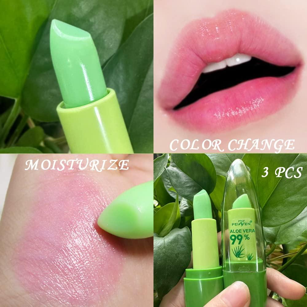 BINGBRUSH Balsamo Labial Verde 3 Pcs Aloe Vera Hidratante