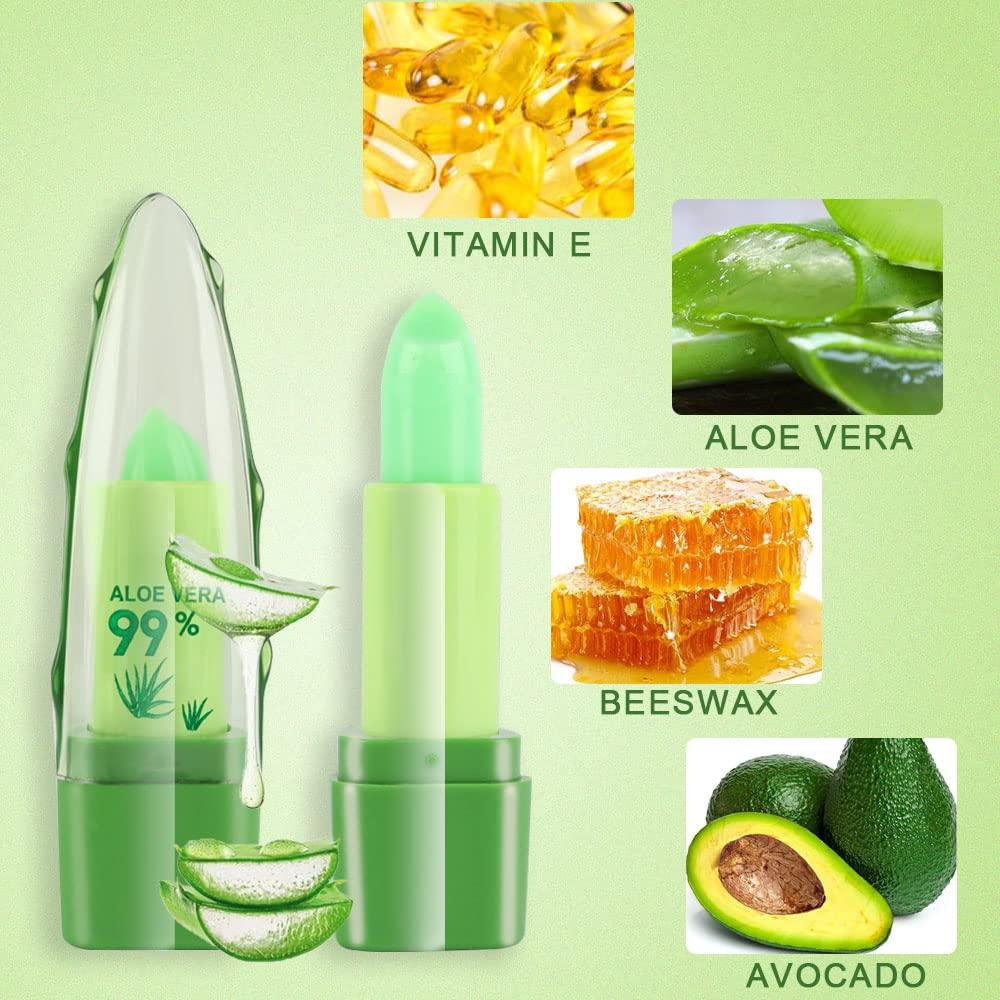 BINGBRUSH Balsamo Labial Verde 3 Pcs Aloe Vera Hidratante