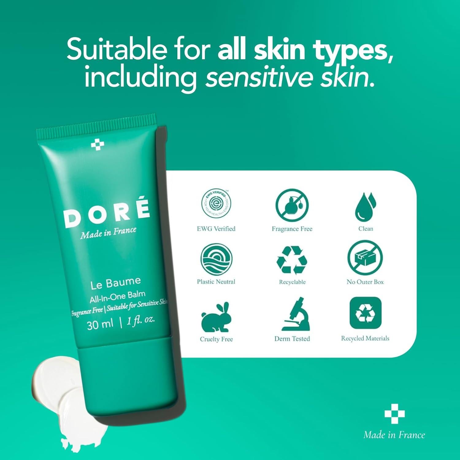 Bálsamo Facial Hidratante Doré 30ml Sin Fragancia Piel Sensible